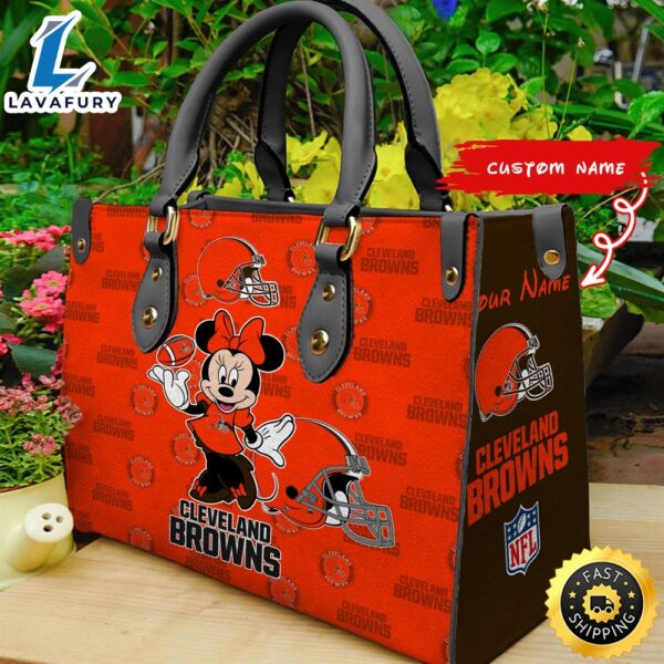 Cleveland Browns Minnie Women Leather Hand Bag