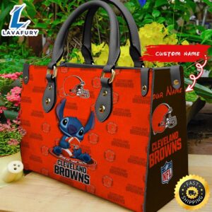 Cleveland Browns Stitch Women Leather Hand Bag