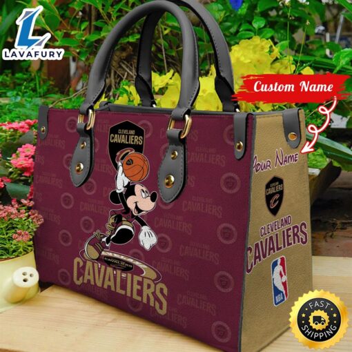 Cleveland Cavaliers NBA Mickey Women Leather Hand Bag