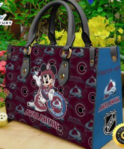 Colorado Avalanche NHL Mickey Women Leather Hand Bag