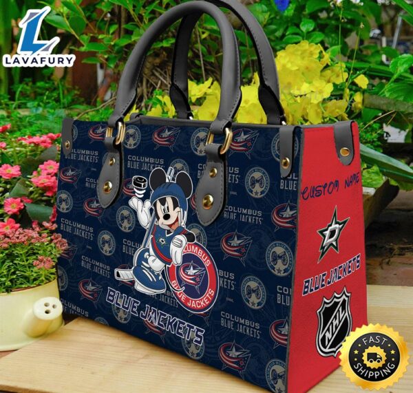 Columbus Blue Jackets NHL Mickey Women Leather Hand Bag