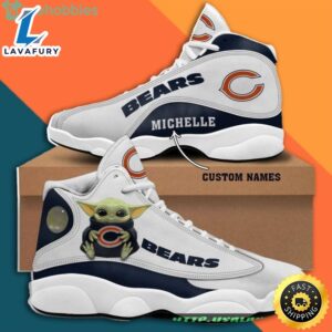 Custom Name Chicago Bears Baby Yoda Air Jordan 13 Sneaker Shoes