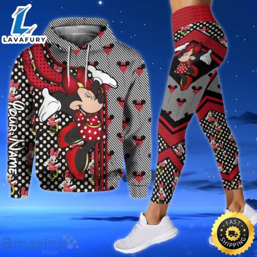 Custom Name Happy Minnie Mouse Hoodie And Leggings