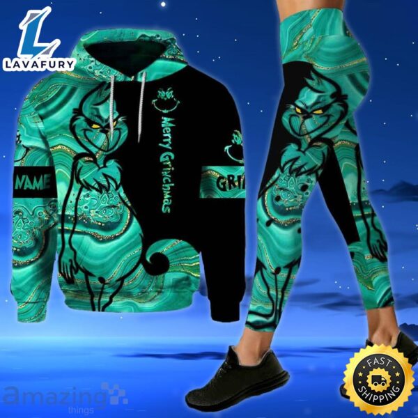 Custom Name Merry Grinchmas Grinch All Over Print 3D Hoodie And Leggings
