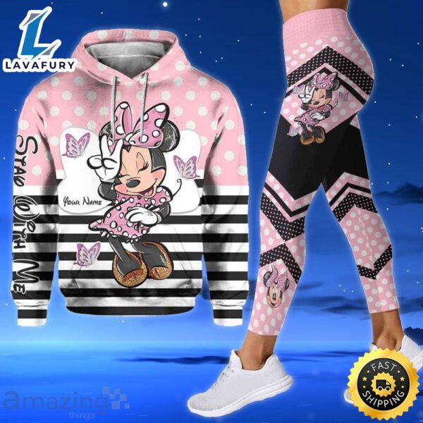 Custom Name Minnie Mouse Stay With Me All Over Print 3D Hoodie And Leggings