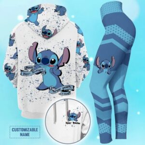 Custom Name Stitch Blue Hoodie…