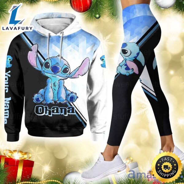 Custom Name Stitch Ohana Hoodie And Legging Set Gift For Mom Or Your Girl Friend