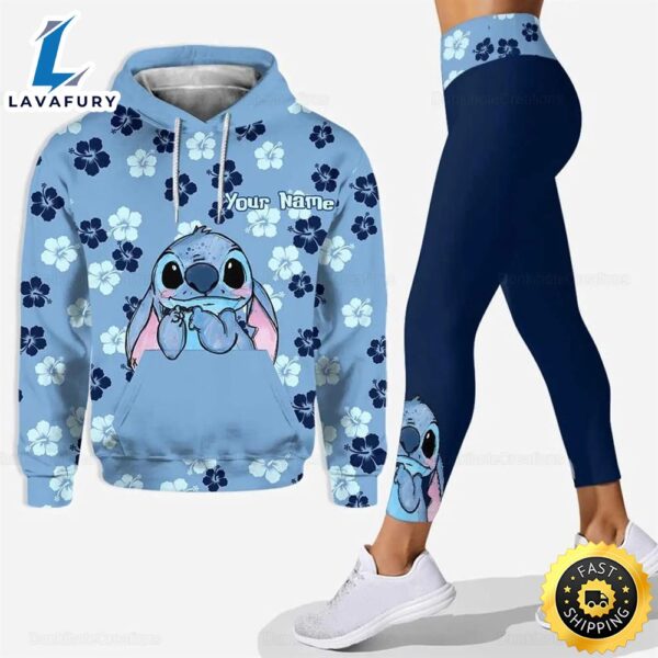Custom Stitch 3d Hoodie And Leggings Set Women’s Casual Stitch Yoga Pants Suit Disney Yoga Hoodie Leggings Fashion