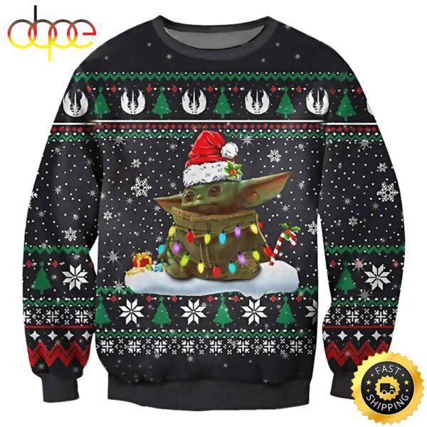 Cute Baby Yoda Star Wars Xmas Ugly Christmas Sweater Jumpers