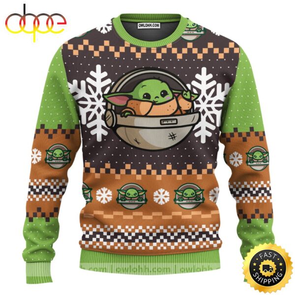 Cute Xmas Ugly Sweater New Baby Yoda Star Wars Ugly Christmas Sweater Jumper Woolen Christmas Gift