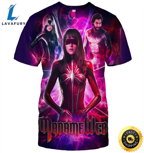 Dakota Johnson’s Madame Web Gets Fan Poster With Spide 3d T-Shirt