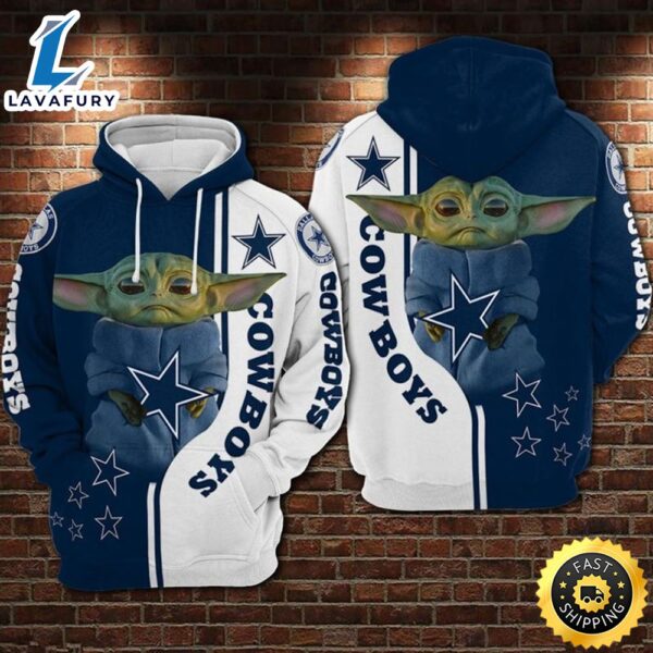 Dallas Cowboys Baby Yoda 3d Hoodie All Over Print Dallas Cowboys Gifts For Her