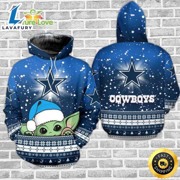 Dallas Cowboys Baby Yoda Christmas Nfl Hoodie Gifts For Fans
