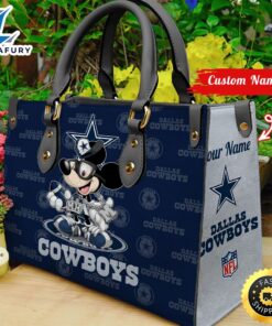 Dallas Cowboys Mickey Retro Women Leather Hand Bag