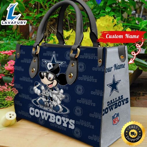 Dallas Cowboys Mickey Retro Women Leather Hand Bag