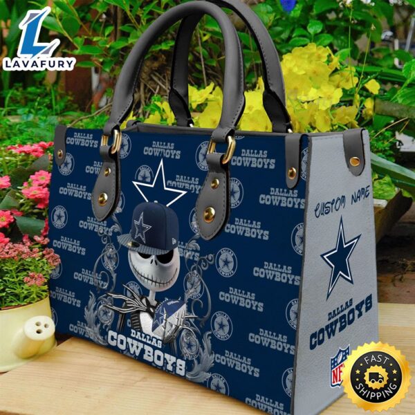 Dallas Cowboys NFL Jack Skellington Women Leather Hand Bag