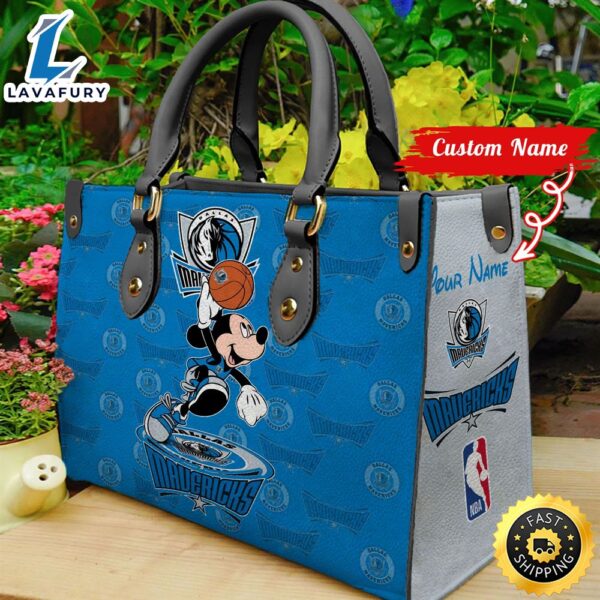 Dallas Mavericks NBA Mickey Women Leather Hand Bag