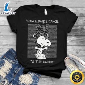 Dance Dance Dance To The Radio Snoopy T-shirt Black