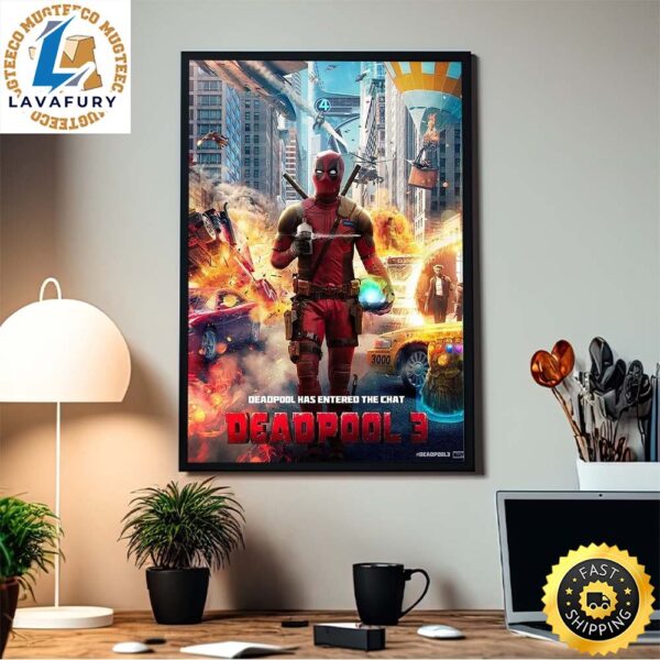 Deadpool 3 Deadpool Has Entered The Chat Movie  Poster Canvas