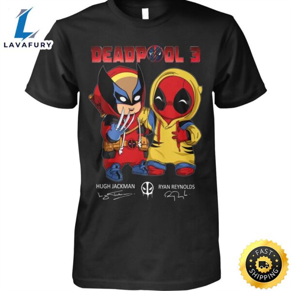 Deadpool 3 Hugh Jackman And Ryan Reynolds Signature  Unisex T-shirt