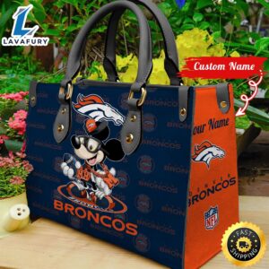 Denver Broncos Mickey Retro Women Leather Hand Bag