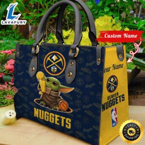 Denver Nuggets Champions Baby Yoda Women Leather Bag