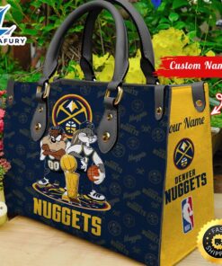 Denver Nuggets Champions Tazz And Bugs Women Leather Bag