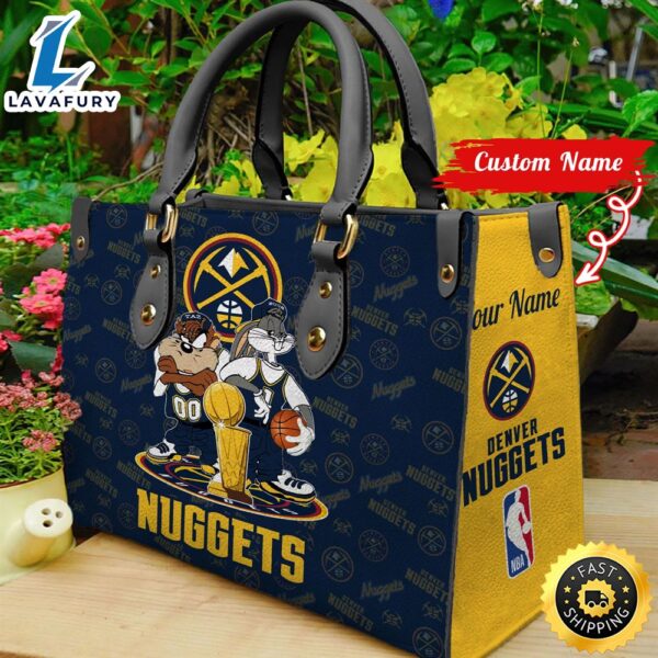Denver Nuggets Champions Tazz And Bugs Women Leather Bag