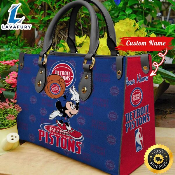 Detroit Pistons NBA Minnie Women Leather Hand Bag