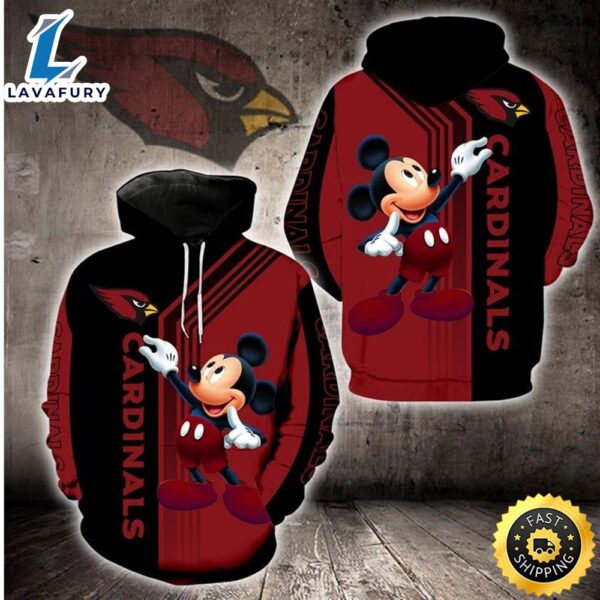 Disney Mickey Arizona Cardinals Nfl Gift For Fan 3d All Over Print Shirt