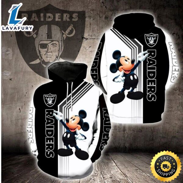 Disney Mickey Las Vegas Raiders Nfl Gift For Fan 3d All Over Print Shirt