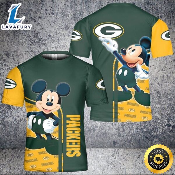 Disney Mickey Mouse Green Bay Packers 54 Nfl Gift For Fan 3d All Over Print Shirt
