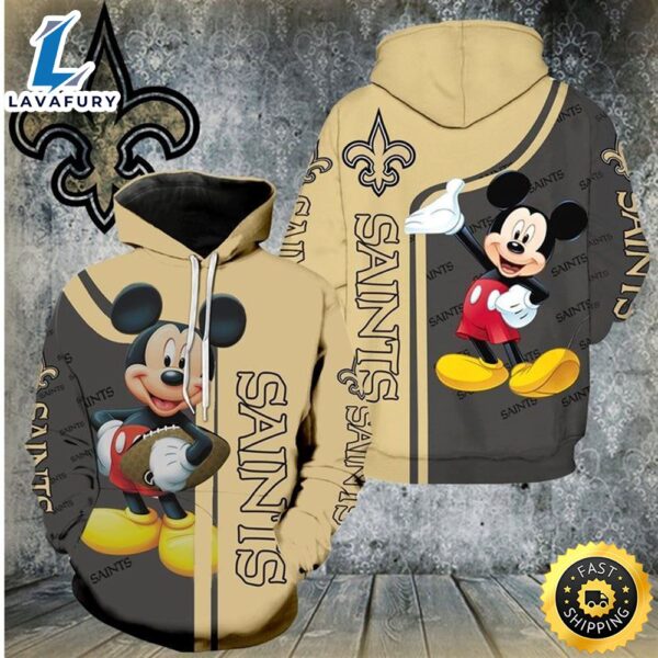Disney Mickey New Orleans Saints 45 Nfl Gift For Fan 3d All Over Print Shirt