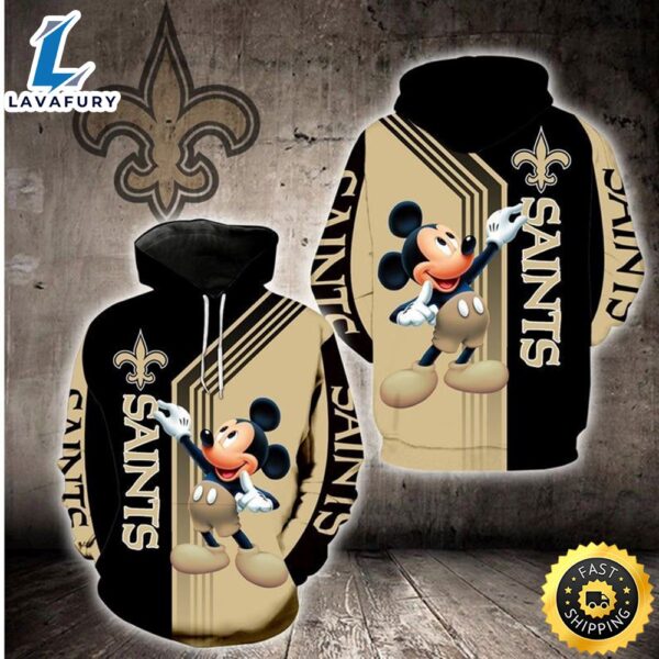 Disney Mickey New Orleans Saints Nfl Gift For Fan 3d All Over Print Shirt