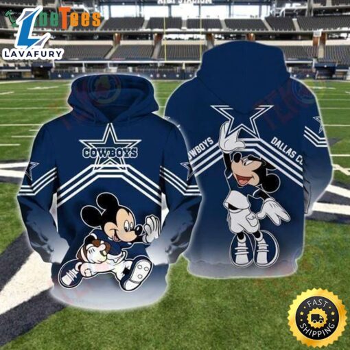 Disney Mickey With Dallas Cowboys 3d Hoodie