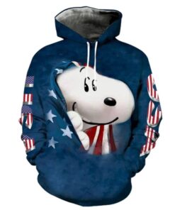 Disney Snoopy American Flag 3d Zip Hoodie
