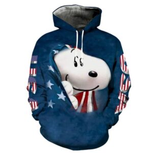Disney Snoopy American Flag 3d Zip Hoodie