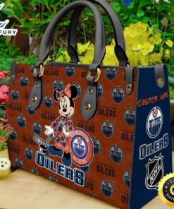 Edmonton Oilers NHL Minnie Women Leather Hand Bag