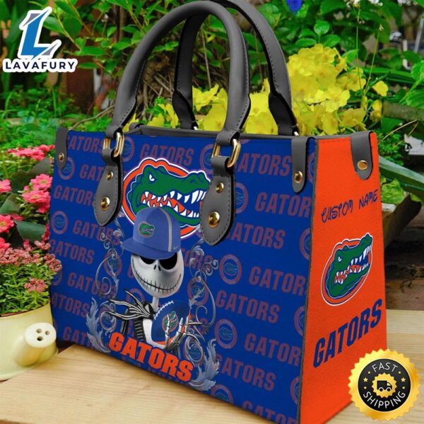 Florida Gators NCAA Jack Skellington Women Leather Hand Bag