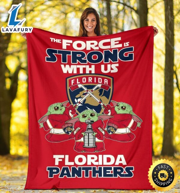 Florida Panthers Baby Yoda Fleece Blanket The Force Strong