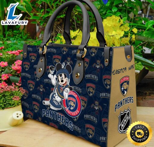 Florida Panthers NHL Mickey Women Leather Hand Bag