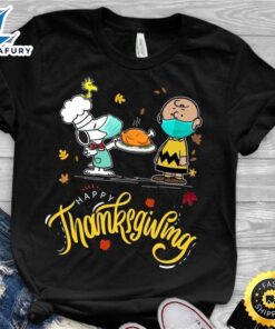 Funny Snoopy And Charlie Brown Happy Thanksgiving Quarantine Tshirt