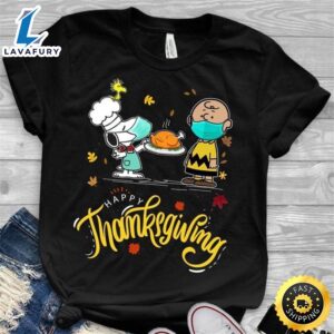 Funny Snoopy And Charlie Brown Happy Thanksgiving Quarantine Tshirt
