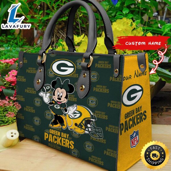 Green Bay Packers Minnie Women Leather Hand Bag