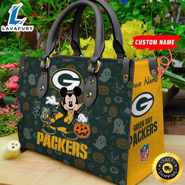 Green Bay Packers NFL Mickey Halloween Women Leather Hand Bag