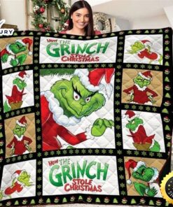 Grinch Christmas Blanket Quilt