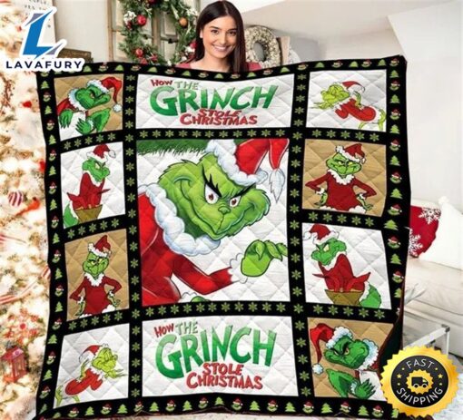 Grinch Christmas Blanket Quilt