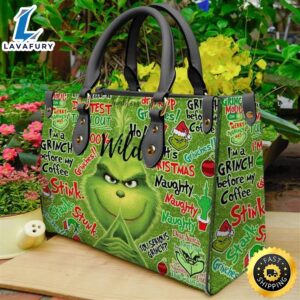 Grinch Christmas Leather Bag,Grinch Lover’s Handbag