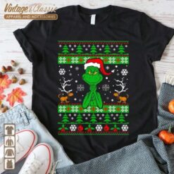 Grinch Santa Hat Christmas Shirt,…