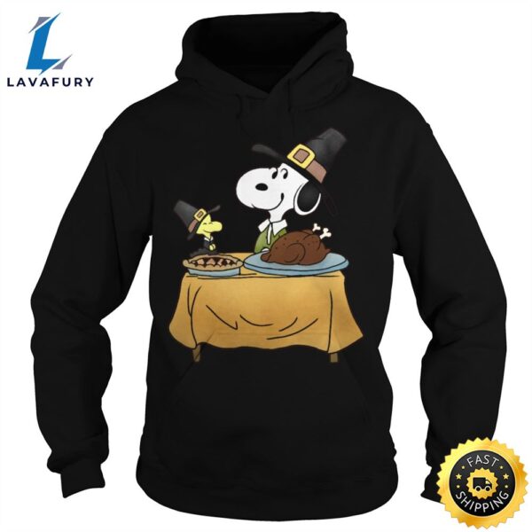 Happy Turkey Day Snoopy And Woodstock Thanksgiving Hoodies